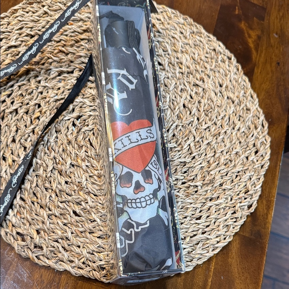 Ed Hardy Skull and Heart Design Umbrella